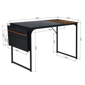 Well Home Scrivania per Computer Pieghevole Vintage Nera L.120cm con Portadocumenti, Arredamento per Ufficio Domestico - Product Image 5