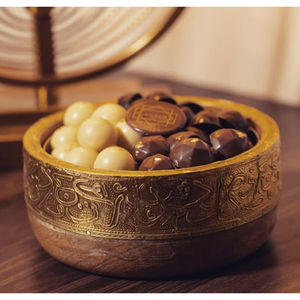 Bol en métal de qualité supérieure à revêtement orange puissant mariages vaisselle décorative moderne écologique pour le service de bonbons au chocolat - Product Image 6