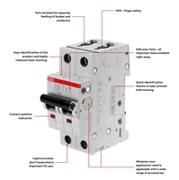 Disjoncteur miniature (MCB) A-B-B 2CCS573103R8257 4 pôles 1,6A 415V série SMISSLINE TP courbe K DINGuide, neuf et original