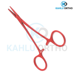 KAHLU fórceps quirúrgicos de acero inoxidable de la mejor calidad manual de color rojo hemostático recto y curvo por - Product Image 3