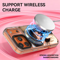 Coque de Téléphone de Luxe Magnétique Antichoc en TPU PC pour iPhone 15 Pro Max Plus avec Support Béquille et Poignées de Téléphone