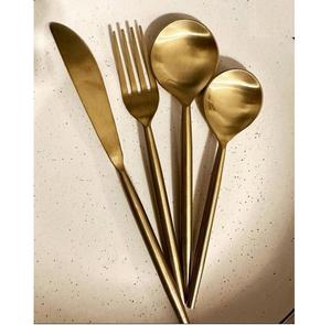 Ensemble de couverts élégants de 4 pièces, plaqué or, cuillère, fourchette et couteau, ensemble de couverts, vaisselle, ustensiles de cuisine, au meilleur prix - Product Image 2