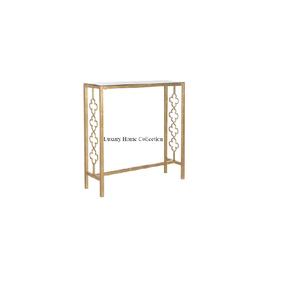 Mesa de consola decorativa para el hogar de tamaño largo, Color dorado, chapado brillante, hecho a mano, atractivos accesorios y suministros decorativos de pared - Product Image 1