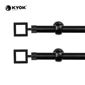 Barras de Cortina Modernas KYOK con Remates Rectangulares de Plástico, Diseño Minimalista, Fácil Instalación, Acabado Blanco, Negro y Mármol - Product Image 3
