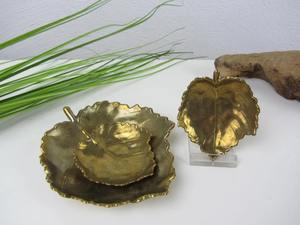 Ensemble de 3 bols décoratifs en forme de feuille pour la présentation de noix, de bonbons et de fruits secs, élégant centre de table et décoration d'intérieur - Product Image 2