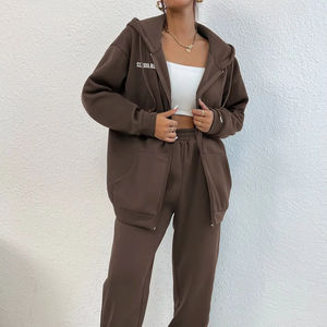 Ensemble de survêtement décontracté à capuche pour femme, style actif, pour l'entraînement, le fitness, le sport et le quotidien - Product Image 1