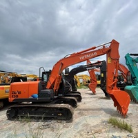Excavatrice sur chenilles hydraulique Hitachi ZX130 d'occasion, système hydraulique stable, 13 tonnes, pour projets de construction