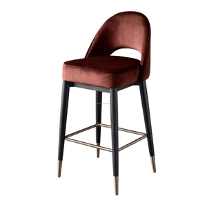 Modern Velvet <b>Bar</b> Stool with Metal Frame for Home <b>Bar</b> and Commercial Use - Product Image 3