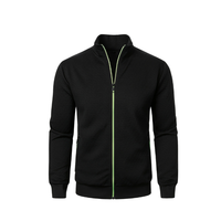 Veste à fermeture éclair en jacquard style vintage pour hommes manteau à col montant mince motif lettre pour le printemps automne été service OEM disponible