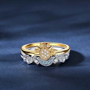 แหวนหมั้นเงินแท้ลายพระอาทิตย์และพระจันทร์ Jeulia Celestial Sun and Moon - Product Image 5