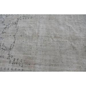 Turkish 5.9x10 ft <b>Rug</b>, Large Vintage <b>Rug</b>, Gray <b>Black</b> Floral Wool <b>Rug</b> - Product Image 5