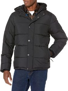 Custom Printed <b>Thin</b> Winter <b>Puffer</b> <b>Jacket</b> Stand Warm Windproof Hood Casual Insulated Long <b>Jacket</b> Featuring Woven Zipper Closure - Product Image 6