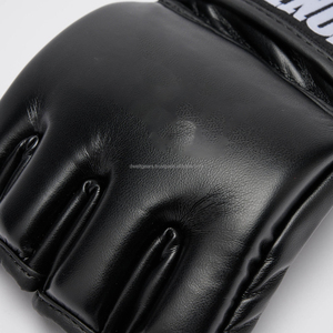 Premium Leather MMA Boxing Gloves Custom Made Breathable Non-Slip Adjustable Wrist Strap Half Finger/Fingerless Gloves - Product Image 2