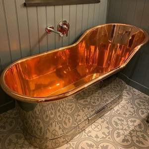 Baignoire en cuivre de luxe artisanale au design antique pour salles de bains haut de gamme et décoration intérieure élégante - Product Image 2