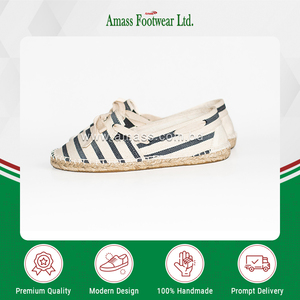 Alpargata plana de diseño moderno para mujer, parte superior de algodón teñido con hilo de calidad superior, transpirable, ligera para el verano, logotipo personalizado - Product Image 2