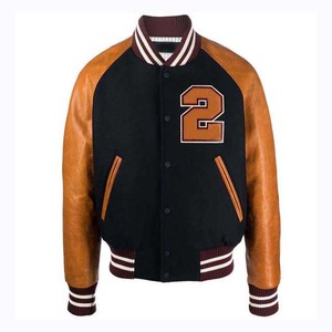 <b>Men's</b> High Street Custom Logo Wool Canvas Sportswear High Quality Varsity <b>Jackets</b> Embroidery College Baseball <b>Jacket</b> For <b>Men</b> - Product Image 1