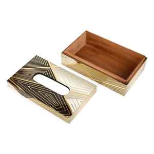 Boîte à mouchoirs en bois MDF avec finition émaillée |   Boîte de rangement pour serviettes imperméable, design personnalisé fait à la main, pour une utilisation en intérieur/extérieur, thème bouddhiste - Product Image 3