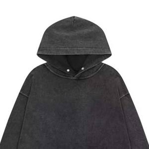Sudadera con capucha lavada con ácido para hombre, ropa de hombre de peso pesado lavada Vintage lisa de gran tamaño, sudaderas con capucha transpirables básicas - Product Image 5