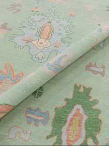 Tapis à motif abstrait brodé en soie de bambou en laine nouée à la main de haute qualité pour le hall du salon ou la zone de prière dans toutes les tailles - Product Image 3