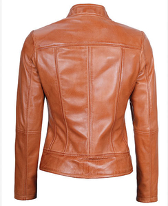 Gran oferta, chaqueta de cuero OEM de alta calidad para mujer, prendas de vestir exteriores, estilo de moda, nuevo modelo, cremallera informal para mujer, chaquetas de cuero - Product Image 4