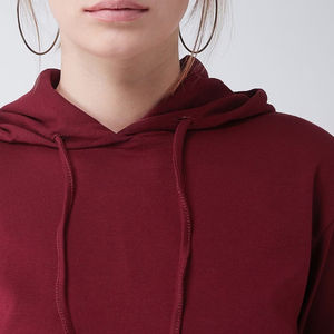 Sudadera con capucha corta de moda más nueva de 2024 para mujer, Sudadera con capucha informal OEM con estampado de logotipo personalizado para invierno - Product Image 6