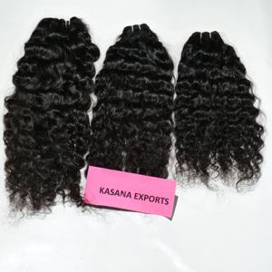 Vente en gros 100% extensions de cheveux humains indiens non traités à cuticules alignées non traitées bande de style Curl à vague profonde aucun traitement chimique - Product Image 5