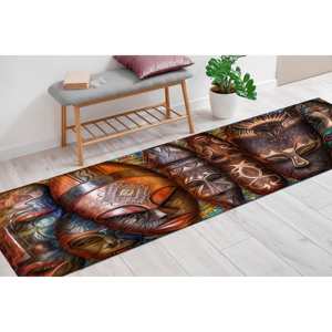 Tapis imprimé : motif de masque africain pour la décoration moderne de la maison, tapis doux non tissé - Product Image 3