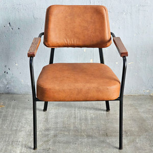 Sofá con cojín multicolor y reposabrazos de madera, un asiento tapizado de forma cuadrada, muebles para el hogar GSD68028 - Product Image 5