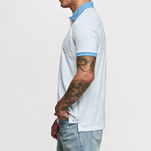 2024 nueva llegada de calidad Premium para hombres para Polos cuello vuelto de talla grande patrón sólido tela de lona bajo MOQ para la venta - Product Image 6