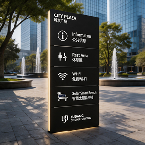 Panneau <span class=keywords><strong>de</strong></span> <span class=keywords><strong>signalisation</strong></span> lumineux LED personnalisé |   Panneau directionnel métallique étanche IP65 pour centre commercial et parc, utilisation intérieure/extérieure - Product Image 1