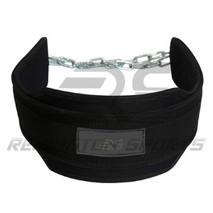 Professional Weight Lifting Dip <b>Belt</b> With Adjustable Heavy Duty Steel <b>Chain</b> Studded Workout Leather Dipping <b>Belt</b> - Product Image 1