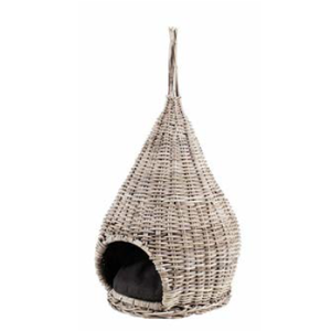 Nordic Minimalist Luxury Pet House <b>Cube</b> Lounge Sustainable Handwoven Wicker Cat Bed Medium Size Cat Condo Promotional Pet - Product Image 1