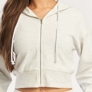 Jersey de algodón con estampado de pantalla personalizado, conjunto de Sudadera con capucha de gran tamaño y pantalones de chándal, Top corto, sudaderas con capucha, sudadera de cuello redondo para mujer - Product Image 3