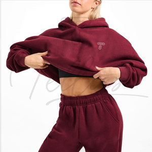 Sudadera con capucha y cremallera para mujer, sudadera corta informal de manga larga - Product Image 6
