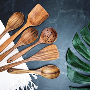 Juego de utensilios de cocina de madera de acacia de 2, juego de cuencos de Venta caliente hecho en La India, incluye juego de servidor de ensalada de madera - Product Image 6