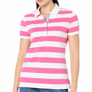 เสื้อยืดลายทางสำหรับผู้หญิงทำจากผ้าฝ้าย100% คุณภาพสูงผ้าถักแห้งเร็วและระบายอากาศได้ดีกำหนดเอง - Product Image 1