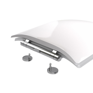 WOODSLIM Asiento de inodoro de cierre suave y liberación rápida en forma de D para uso en el baño Modelo en forma de D - Product Image 2