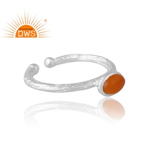 Anillo de Plata 925 con Piedra Preciosa de Cornalina Natural, Diseño Moderno para Mujer, Joyería Personalizada para Mujer, Regalo para Ella - Product Image 4