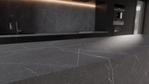 แผ่นควอตซ์พิมพ์ลายโพลีเมอร์สำหรับเคาน์เตอร์ครัวและท็อปโต๊ะเครื่องแป้ง หนา 2 ซม. 3 ซม. ขัดเงา สำเร็จรูป สำหรับใช้ในงานก่อสร้าง - Product Image 2