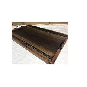 Plateau décoratif en résine et bois design Commode Organisateur de cosmétiques Plat carré à fond plat pour bijoux Plateau en résine vente à chaud - Product Image 2