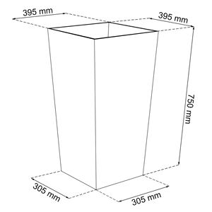 Fioriera Alta in Plastica Prosperplast Urbi Square Effect 91.5 L con Serbatoio, Colore Antracite, 75 (Altezza) x 40 (Larghezza) x 40 (Profondità) - Product Image 3