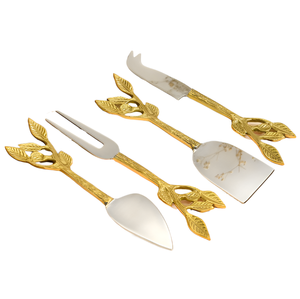 Juego de cuchillos decorativos de queso de acero inoxidable de plata y oro de lujo hechos a mano para el hogar, restaurante, Hotel a bajo precio - Product Image 1