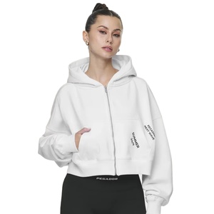 <b>Women's</b> Essential Winter Cropped <b>Hoodie</b> Custom 100% Cotton French Terry Top of High Quality Branded with Hooded Collar and logo - Product Image 1