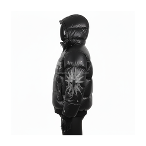 Chaqueta acolchada de nailon Premium 260GSM, abrigo de invierno cálido con panel gris de doble tono con bordado, chaqueta acolchada con logotipo personalizado para hombre - Product Image 5