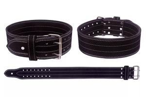 Personalizado 13mm Powerlifting Color negro cuero genuino Strongman 4 pulgadas de ancho Deadlifting Powerlifting Gym Heavy Support Belt - Product Image 2