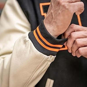 Blouson bombardier en cuir brodé personnalisé le plus vendu en gros OEM vestes d'université de basket-ball Letterman College - Product Image 6