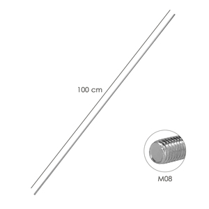 Zinc-plated threaded rod, M08 thread, 1 meter length - Product Image 2