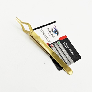 Precision-Engineered Eyelash Extension Tweezers New Precise Tips Application Sustainable Steel Metal Material <b>Isolation</b> Tweezers - Product Image 2