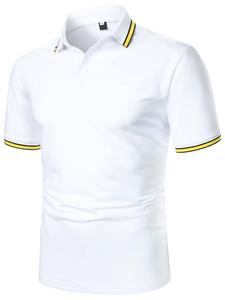 Logotipo bordado de algodón 100% al por mayor para Polos, Camisetas de golf lisas personalizadas con tela de lona y patrón sólido - Product Image 3