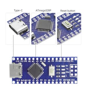Placa de Desarrollo Aek-Tech Nano V3.0 ATmega328P con Micro-USB para Prototipos - Product Image 3